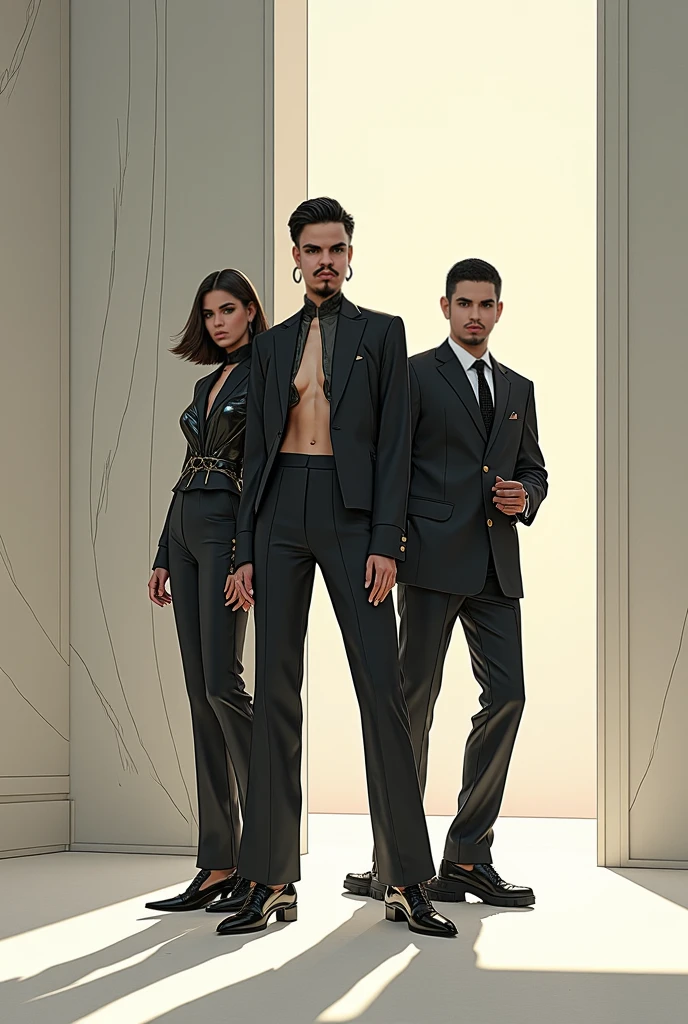 5 mannequins with luxury clothing
