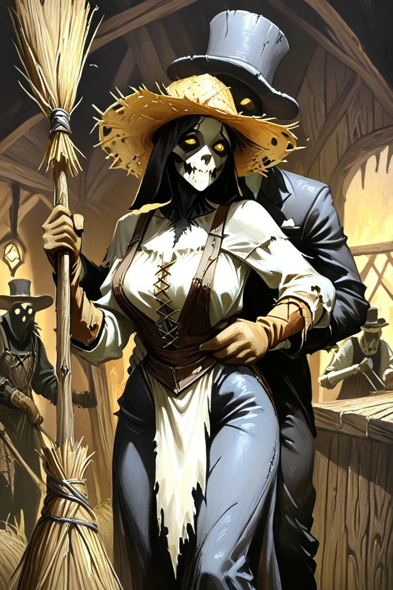 dark fantasy victorian gothic mixed with old west town old wooden buildings, swamp environment, red dead redemption and the hunt showdown, Bloodborne yharnam mix, a lone bounty hunter gunslinger in a trench coat wanders through the town shotgun hand, sandy muddy street, overgrown, gothic church, wooden coffins laying on the street, backwater swampy, Spanish moss covering dead trees, and buildings, atmospheric, night, lamp lit, moody, fromsoftware, concept art, dramatic lighting, ultra realistic, sharp details, high resolution, close-up on the character's face, a scary monster, a female character. --auto --s2