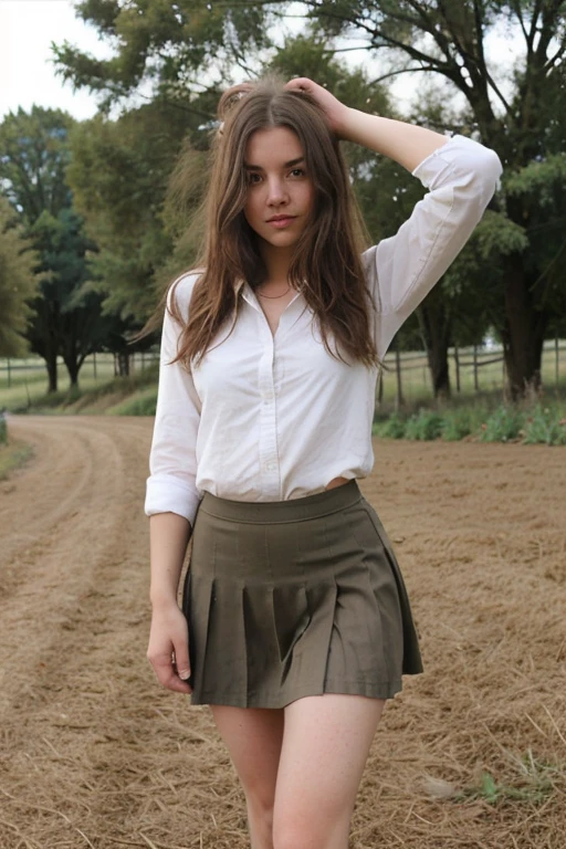 Countryside Egerman, 1940. war clothes, poor, street, ((((18-year-old)) Susan Pevensie)). ((((casual girl clothings from the 1940s)))), ((dark hairstyle of the 1940s)), titts, longerie, naked, war girl, skirt, stockings, lifting up skirt