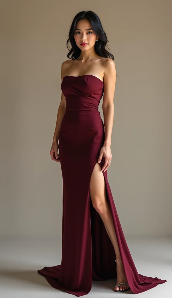 Anne hathaway, thick body, maroon dress, erotic, nude