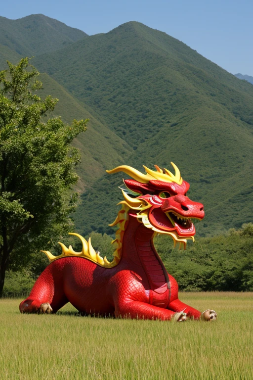 Chinese dragon in the field,sigh