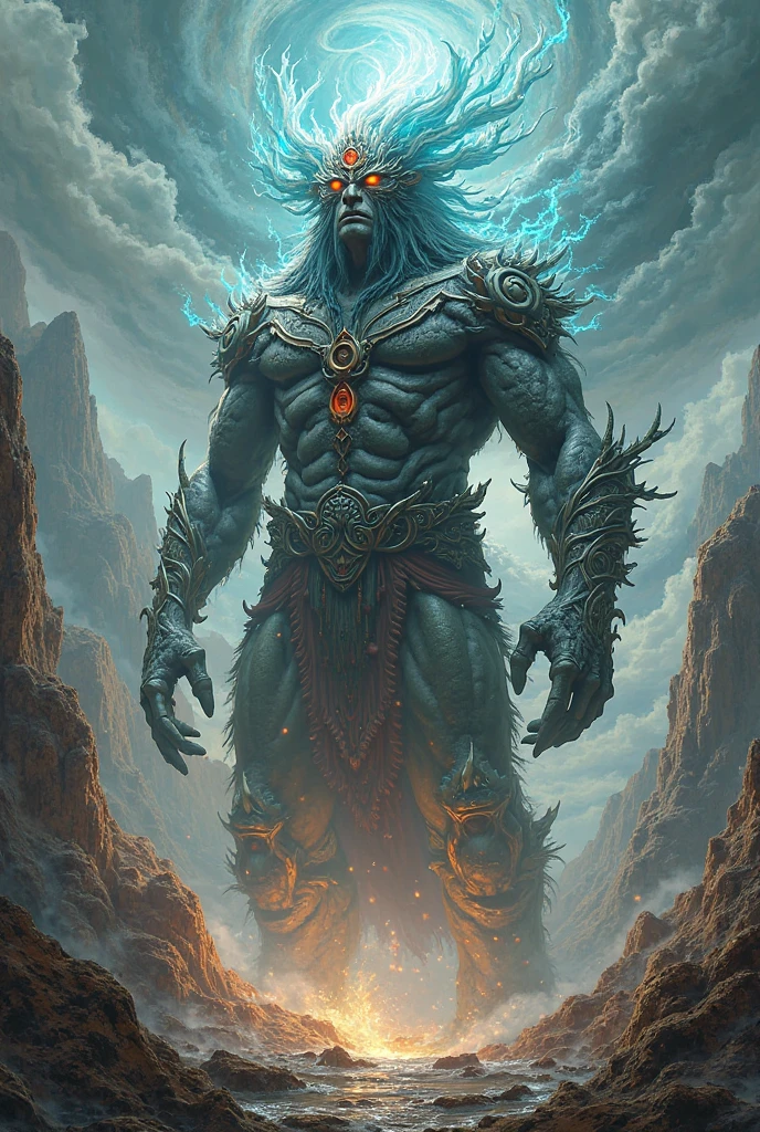 A Paleolithic god emerging from Big Cosmic portal