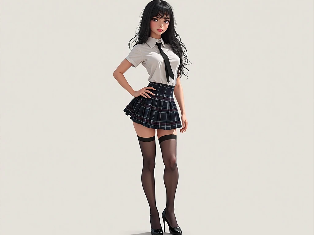 ((La mejor calidad, better resolution, absurdo, 8k, Obra maestra)), 1girl, Mujer, Helen Slater (Superactriz), mujer joven, 19 years old, cabello largo y rubio, expresivos ojos azules, School uniform for Korean girls (Camisa blanca y minifalda plisada), Cosplay of Supergirl in Korean Girls' School Uniform, Busto mediano y grande, NSFW, postura (rodillas dobladas y piernas abiertas), pies
