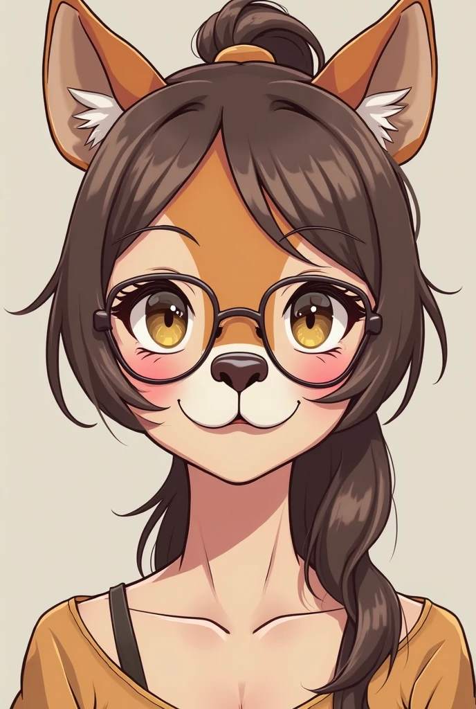 (((Glasses, detailed eyes, well drawn face, eyelashes, lips))), by bebebebebe, by lostgoose, by goonie-san, solo, standing, female, feline, ((hair, snout)), (((bust view))), cleavage, nude