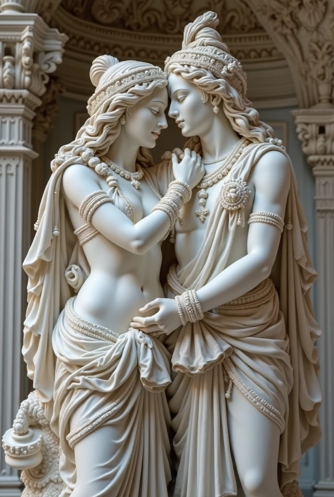 Radha krishna love statue pose