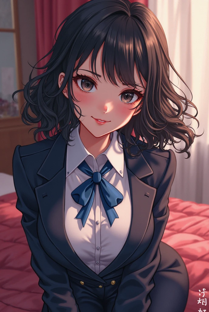 very cute and beautiful girl,(Very detailed美しい顔),
(smile),blush,White school blouse,ribbon,(Pleated plaid,Spread your legs,(White panties),
Antique hotel bedroom,balcony,Ocean View,Black Hair,
(Highest quality,masterpiece:1.2),Absurd,High resolution,Very detailedな,Very detailed,32k,8K resolution,
Intricate details,Movie Scenes,Detailed Background,alone,Dynamic Angle,