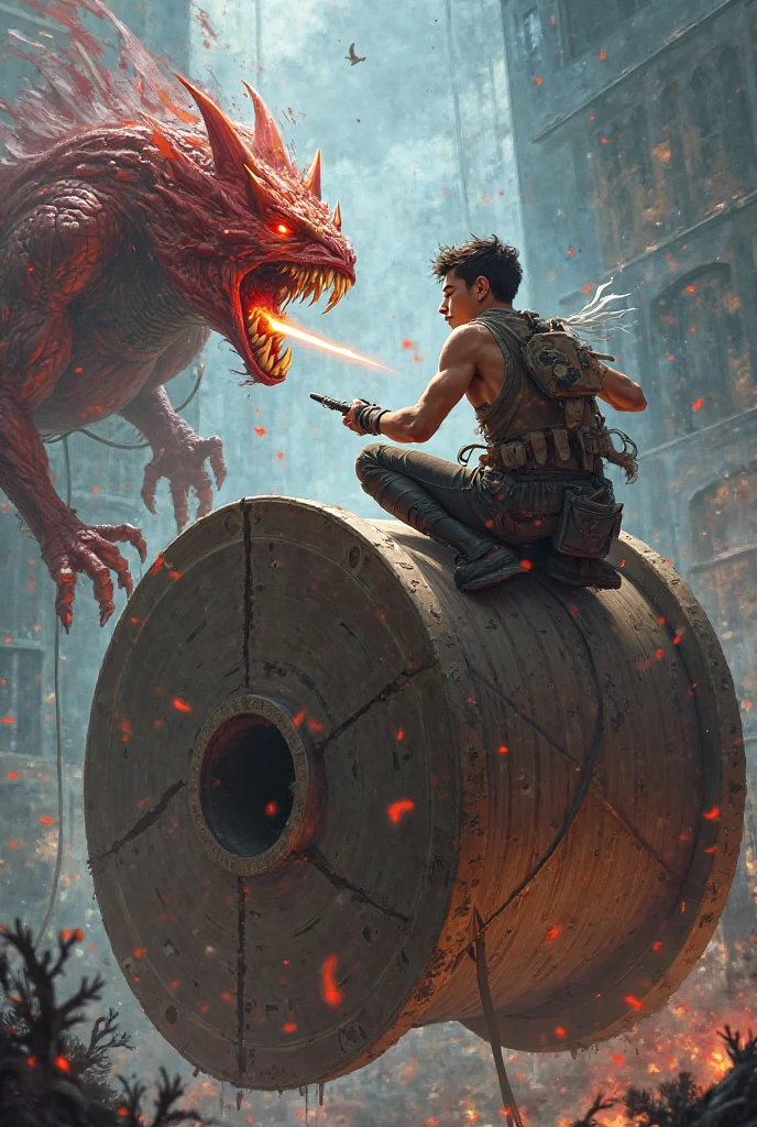 Draw a man and a woman with a dragon in a dark room, guillem h. pongiluppi, Stylized urban fantasy artwork, wlop and ross thran, loish and ross tran, author:Shitao, rob rey and kentarõ miura, Guviz-style artwork, Moebius + loish + Phlegm sputum, phlegm