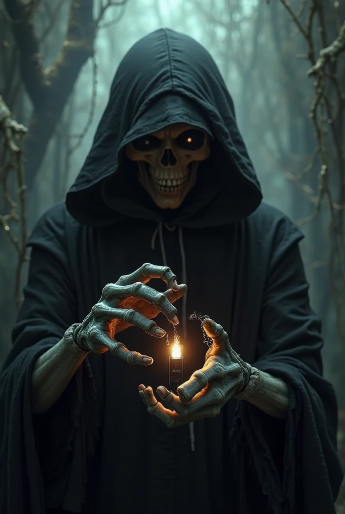 a skull holding a candle lantern in its hand, a deck of playing cards, detailed anatomy, intricate textures, dramatic lighting, dark and moody atmosphere, cinematic composition, highly realistic, hyper detailed, photorealistic, masterpiece, 8k, best quality, ultra-detailed, dramatic shadows, dramatic highlights, moody colors, dramatic chiaroscuro, gothic, mysterious, occult, surreal, cinematic, horror, dark fantasy