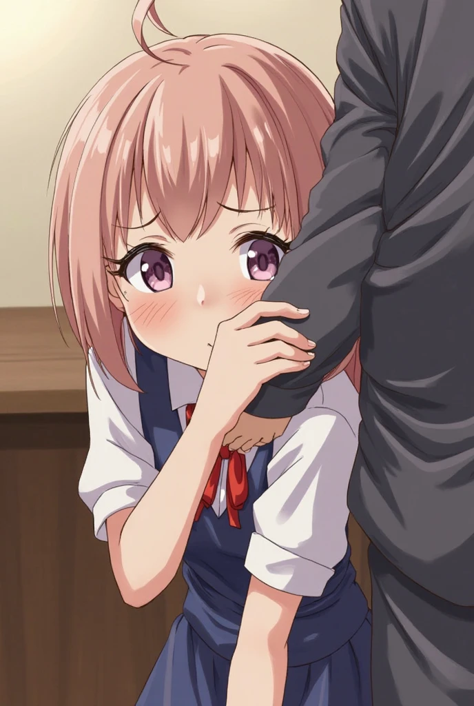 {{{masterpiece}}}, {{{best quality}}}, {{ultra-detailed}}, {illustration}, {{an extremely delicate and beautiful}}, (beautiful detailed eyes:1.6), extremely detailed face, 16k, anime face, NSFW, Yuigahama Yui (Oregairu), cute face, (short hair:1.5), (single side bun:1.5), (hair between eyes:1.5), (pink hair:1.5), (red eyes:1.5), big breasts, thin waist, big hips, curvaceous, {school uniform:1.5}, black jacket, long sleeve, open jacket, (white shirt:1.5), red ribbon, (plaid skirt:1.5), mini skirt, BREAK, NSFW, 1boy, 1penis, deepthroat,(fellatio:1.5), girl eating penis, face stained, sucking penis, face focus, cum on hair, (bust shot:1.3)