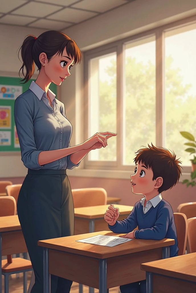 Tutor and student in the classroom