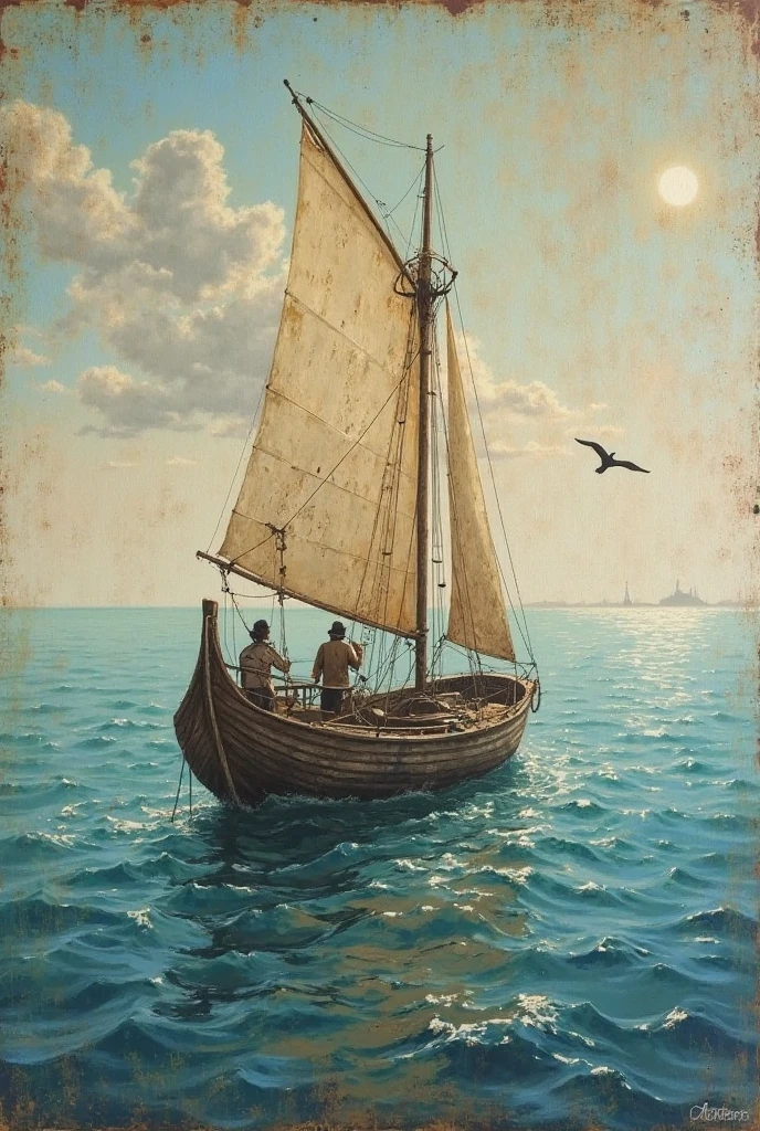 a drawing of a group of people standing around a boat, whole page illustration, impressionist drawing, by Ivor Davies, full page illustration, cover illustration, vignette illustration, pen - and - ink illustration, pen-and-ink illustration, famous scene, iconic scene, by John Mossman, by Solomon Gessner, an illustration of, elaborate illustration