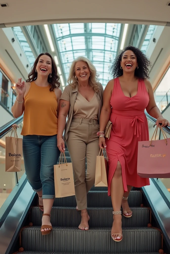 Cuckold chubby mature thic bbw white (56 fifty-six years old) hotwife, brown long hair, chubby belly,with blue jeans and pink blouse, golden necklace, talking with tall man,smiley expression,walking in shopping Center mall,macy's,full of people shooping, illustrations, ultra-detailed, realistic, vivid colors, full body picture, warm tones, soft lighting,