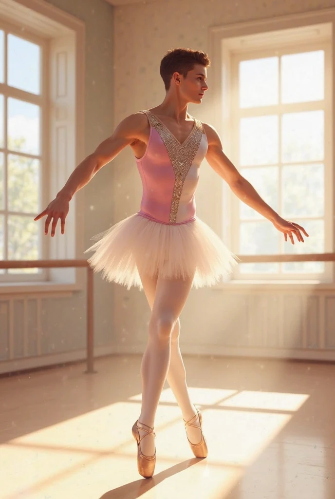 (8k, best quality, masterpiece, hyperrealistic, beautiful eyes, ballet tights, crotch bulge, nutctracker ballet:1.35), (2 ballet dancers, prince defeats rat king:1.5)