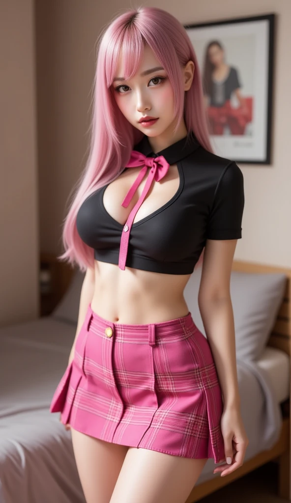Realistic, realistic details, details
break
1 girl, beauty, seductive face,, fine skin, anicos_inori, pink hair, long hair, navel, parted sleeves, bare shoulders, center opening, cleavage, middle chest, hair clip with long feathers, hair ornament, red eyes, thigh height,, full body, watch viewer,
Break, Another World, Miniskirt, Darkness
, simple background. Kneeling. Get on your knees.
break
Perspective, blurry background, third rule, sharp focus, depth of field
break
(Urzan-6500-V1.1:0.2)