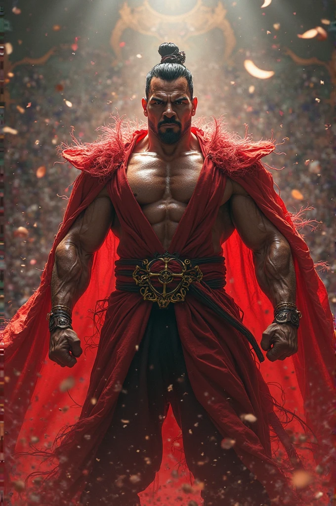 kratos with a smile in pink outfit