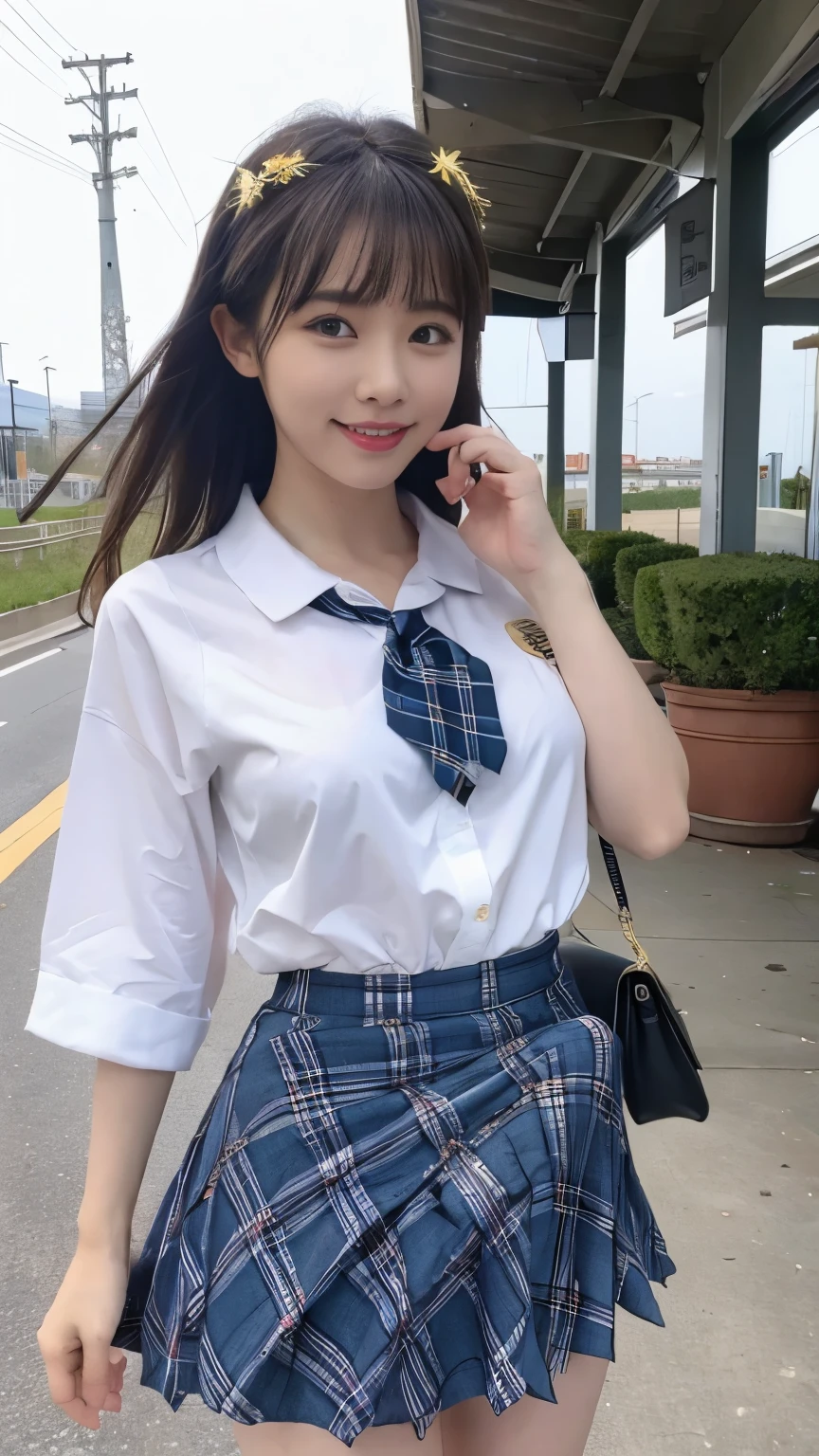 (8K,RAW photos,best qualtiy,tmasterpiece:1.2),(realisticlying,Photorealistic and realistic:1.37),ultra - detailed,
1 rapariga,adolable,独奏,Beautiful detailed sky,Detailed café,natta,standing on your feet,dated,(nose blushing),(ssmile:1.1),(Keep one's mouth shut),seduct smile,big park,profesional lighting,Sony A7R4,Zessie 50mm F1.8,fully body photo,
Higher breasts,美丽细致的眼睛,(Tight shirt:1.1),neck bowtie,pleatedskirt,(long whitr hair:1.2),Floating hair