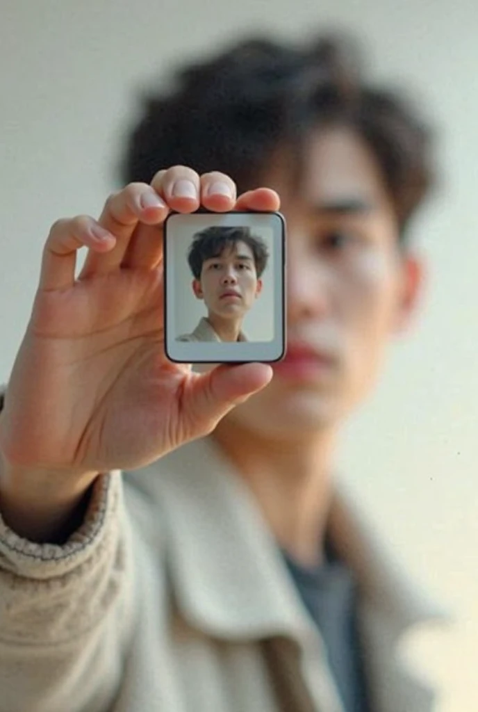There was a boy who held his phone to his face, 8k selfie photograph, very very low quality picture, front-facing looking at camera, front-facing looking at camera, Phone!! held up to visor, iphone selfie, he is holding a smartphone, front profile!!!!, with accurate face, holding a very advance phone, low quality video, low quality photo, front-facing looking at camera