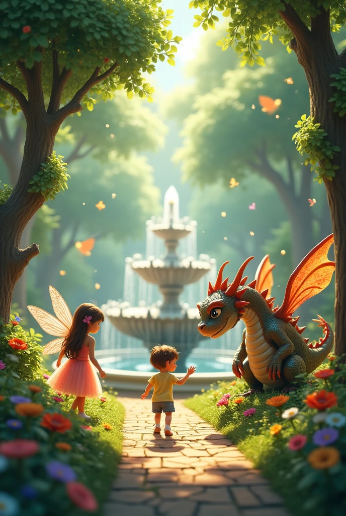 forest, a fairy with a yellow dress and space in the background, an astronaut, a YouTuber boy with a dragon, a princess in a pink dress cartoon
