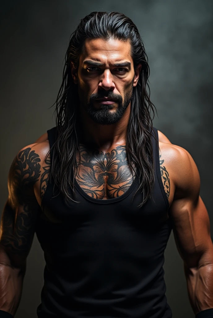 1 man, inside a clandestine race track, wearing a black shirt, detailed facial features, beautiful black and masculine eyes, detailed light skin, medium-length black hair wavy and messy, soft expression, tattoos on the body, dramatic lighting, cinematic composition, cold and dark colors, atmospheric fog, strong chin, manly man, night, (best quality, 4K, 8K, high resolution, art: 1.2), ultra-detailed, (realistic, photorealistic, photorealistic: 1.37)