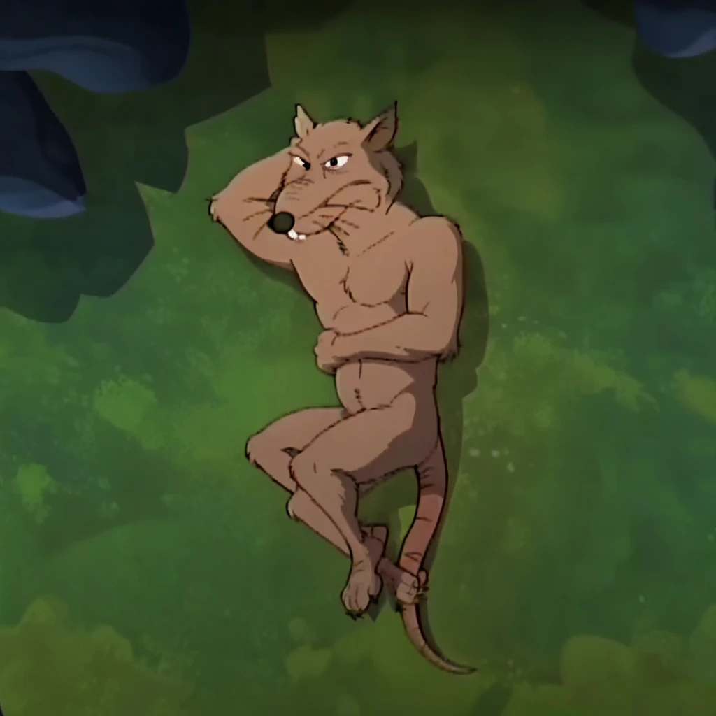 scoobydoo, shaggy rogers, tank top, relaxed, outside, standing, bushes, bottomless, legs together, long penis, eyes looking down,, tree, shade, blue sky, white thong, ill-fitting thong, wardrobe malfunction