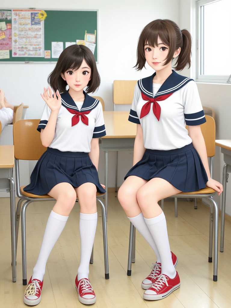 elementary student Clean belly Show lower milk a miniskirt thighs thighs thighs thighs Mansuji