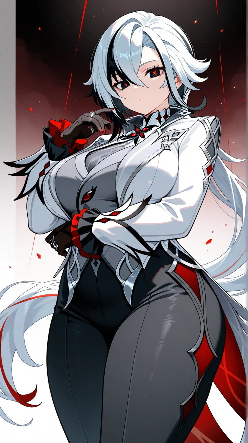 (anime waifu:1.2), (vampire:1.1), (dark shadowy clothes), (perfect body, female body type, pale skin, red eyes, white hair), (huge breasts:1.3), (graveyard background), (beautiful night, moon:1.05), (evil expression).