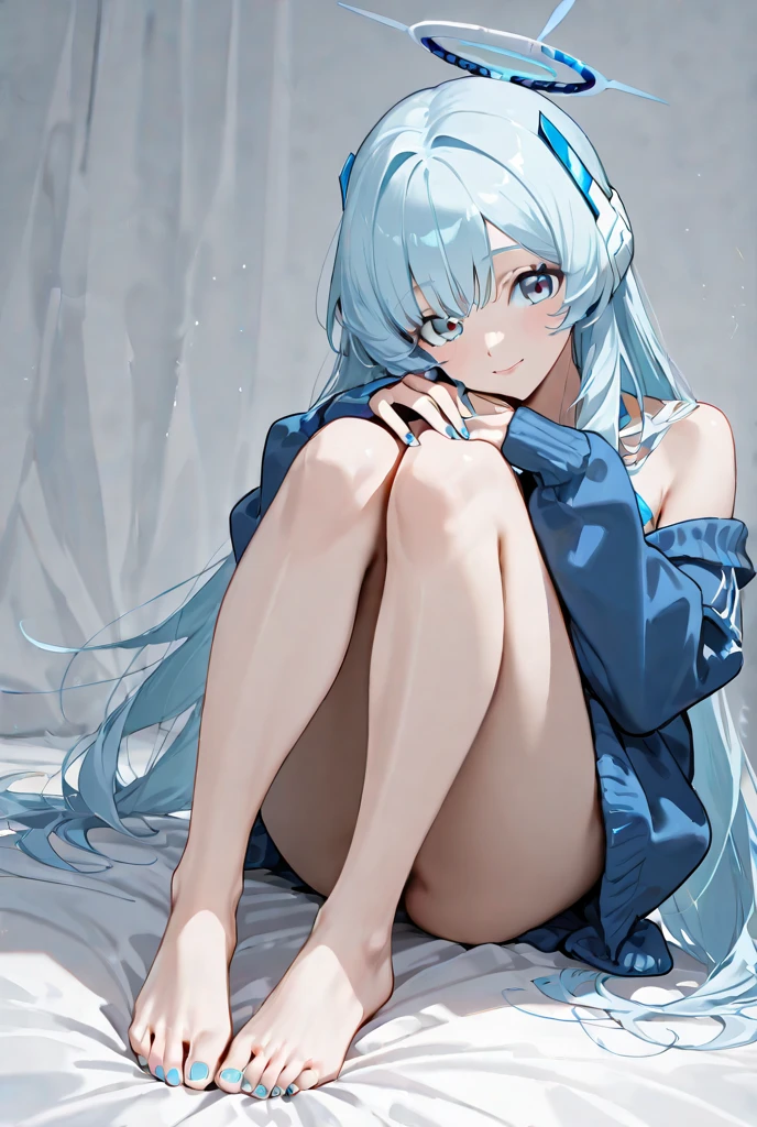 Girl in sexy Pyjama sitting on a Couch 