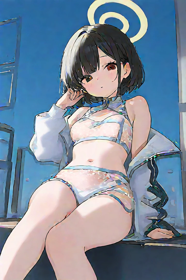 ((masterpiece)),((Highest quality)),((High resolution)),((Anatomical)),((Realistic)),((Detailed Description)), ((Full body view)), ((Perfect lighting)),8K)),((cute)),((School classroom)),((Window)),((blue sky)),((cumulonimbus)),((FOCUS standing girl.)),(((((One ))),(( CAT GIRL WITH CAT EARS))(((FOCUS Loli))),(((ral))),((FOCUS child)),((FOCUS 8-year-old)),((Beautiful eyes)),((FOCUS Baby Face)),((low length)),((FOCUS Petite)),((Flat Chest)), (((FOCUS WIDE HIP, AND ROUND ASS, WEAR VERY HIGH HEELS)),, ((Snipped haircut, Black hair)), ((FOCUS holdups)), ((((FOCUS THE GIRL IS WEARING A black brassiere)) , ((Seductive smile)),((Red cheeks)), ((FOCUS SIDE VIEW)), ((FOCUS she showing her ass)), ((FOCUS HER HANDS ON THE HIPS)). ((sleek design)) , PUSSY VISIBLE.