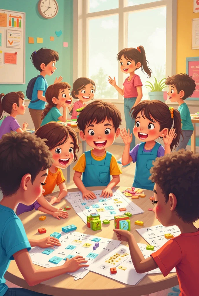 Enjoy learning、Boys and girls in elementary school