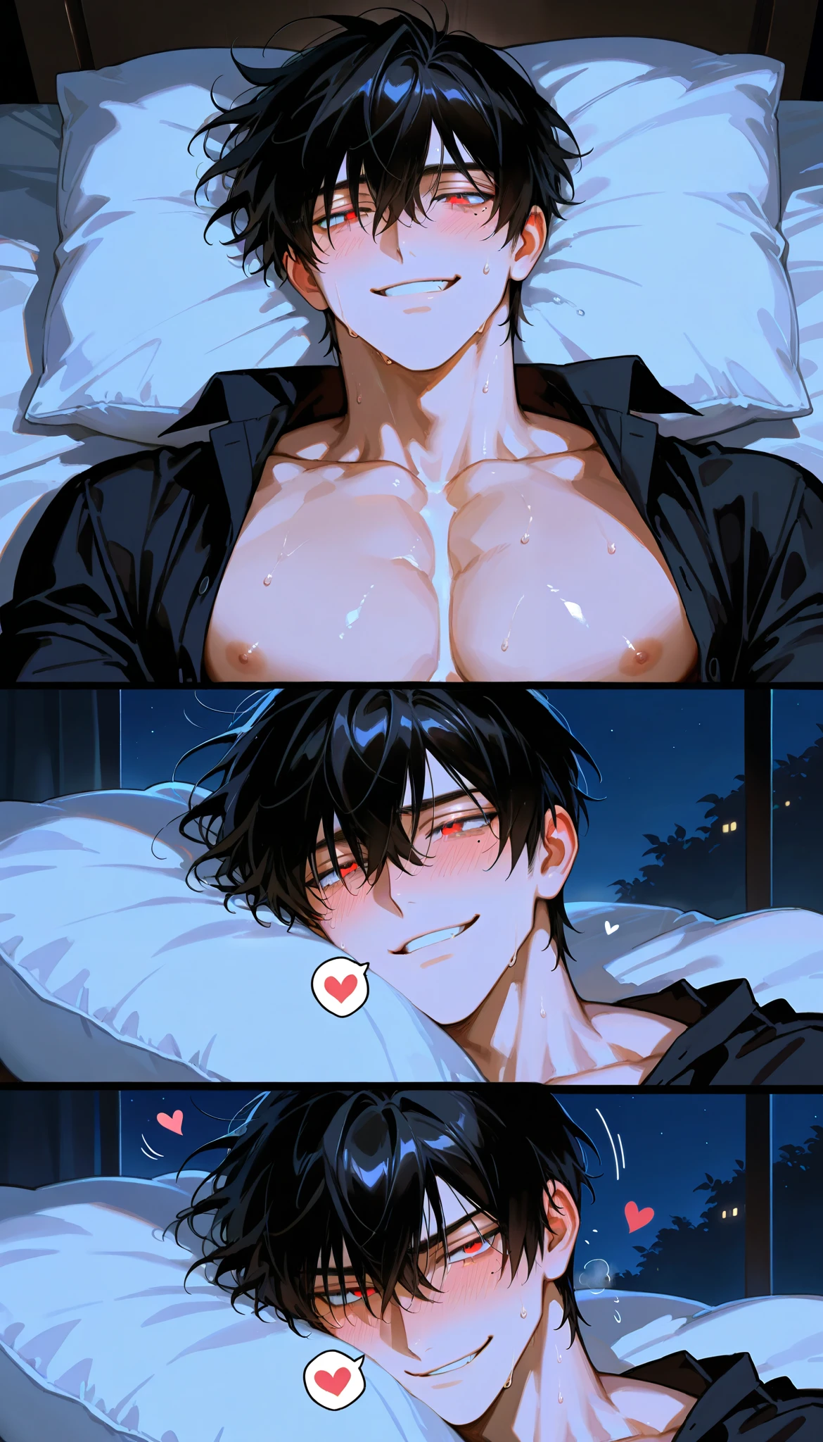 Gay, Sex、(((Suck on the pectoral muscles)))、blush、orgasm、Sweat、humidity