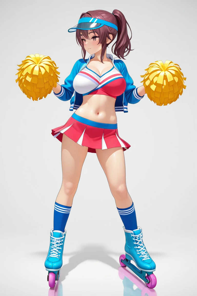 sexy cheerleader, , muscular, busty, perfect curves, 20 years old, spreading legs