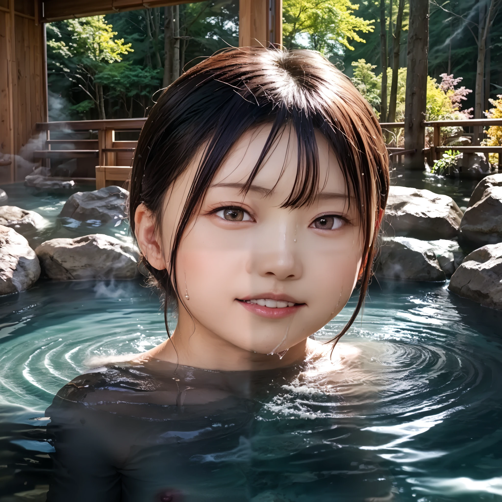   BEST QUALITY 、high quality of wavy lines 、 最high resolution、high resolution、8K quality、high image quality 、BEST QUALITY、 masterpiece  、Immersive video、 very realistic images 、Realistic painting、 perfect details 、 High Contrast 、High fidelity、 perfect picture without blur、Close to reality、 images reproduced in every detail、 detailed and realistic weapon 、 detailed and realistic human skin 、 realistic face down to the smallest detail、 Realistically detailed eyes 、 realistic lips drawn down to the smallest detail 、 Detailed and real teeth、Realistic ears、 Realistic hair 、detailed and realistic breasts、 Detailed realistic nipples、 Realistic areola drawn in minute detail 、  realistic nipples in every detail 、realistic female genitals in every detail、Detailed and realistic vagina、 detailed clitoris 、 realistic labia minora drawn in detail 、realistic anus drawn down to the smallest detail 、Realistic urethra drawn down to the smallest detail 、(((Hairless smooth part)))、((Japanese Model))、((s))、((elementary school girl))、((Young face))、((black hair))、((flat chest))、(( body shape))、(((Wet skin all over)))、(((Nudes)))、((Deep in the forest))、((A natural hot spring springs forth ))、((  Hot springs surrounded by rocks))、((Deep Hot Springs ))、((The open-air bath is surrounded by a Japanese garden and large rocks))、(((Woman in water)))、(((Lower body submerged in water)))、((( Sitting in Water (Submerged Body )))、(((部分的にSubmerged Body )))、(((Steam from the surface of the water)))、((fog:2.1))、( steam rises :1.8)、((   subject close-up   ))