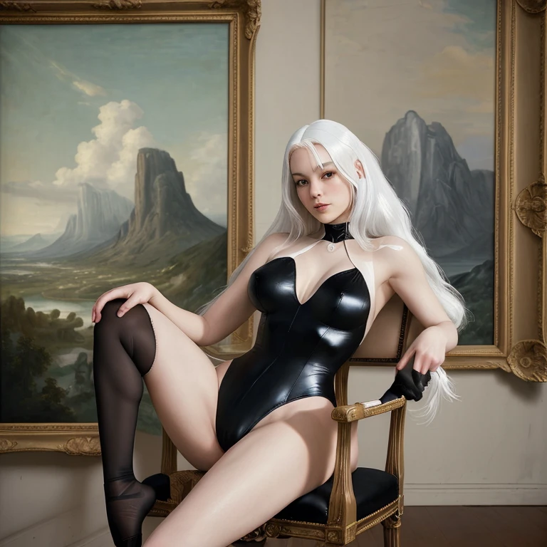 carmilla, medium breasts, naked, naked, by white, beautiful face, blue eyes, (Masterpiece:1.2), Best Quality, absurdities, high resolution, extremely detailed wallpaper, perfect lighting, from below, socks, socks, heels, heels altos, Pussy, NSFW,+18