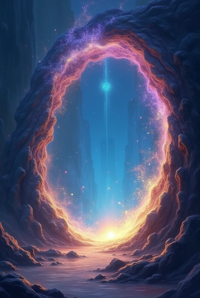 Drawing of a magic portal appearing behind it - SeaArt AI