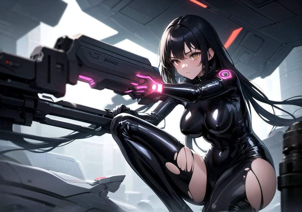 8K,,(( 1 girl in)), Character focus,EVA ,tightsuit,dimly lit,inside ventilation duct,Creeping forward,on the floor on all fourart