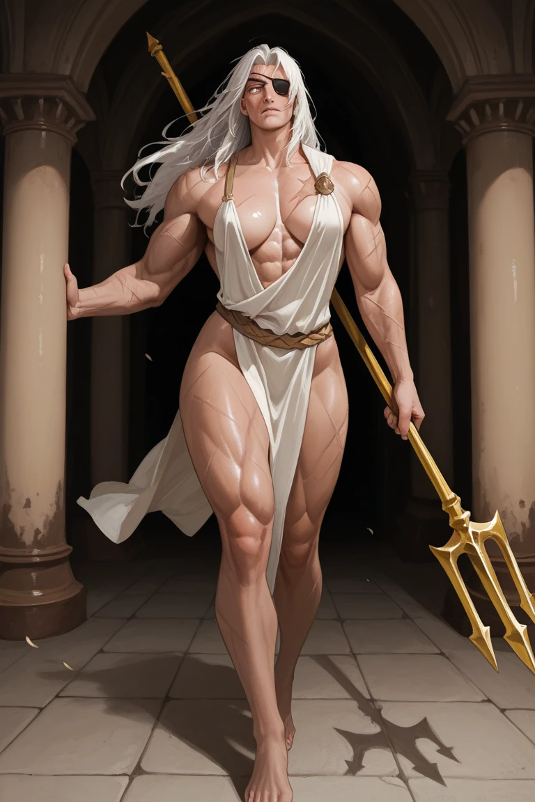Subject: 1 Solo Female Gladiator Pose: Full body, whole body Standing tall, hands on hips (conveying confidence) Feet together, conveying a strong stance View from slightly below, emphasizing her power Clothing and Armor: Loincloth (detailed and well-crafted, showcasing her warrior status) Metal sandals, sturdy and battle-worn Leather choker, adorned with a gladiator emblem or small spikes (optional) Big belt, holding additional weapons or pouches (optional) Bracers on forearms, for protection Jewelry: Tiara (can be simple and battle-ready, or adorned with feathers or gladiator symbols) Additional Details: Strong, defined muscles Determined expression on her face Optional: scars or other battle marks that tell a story of her victories
