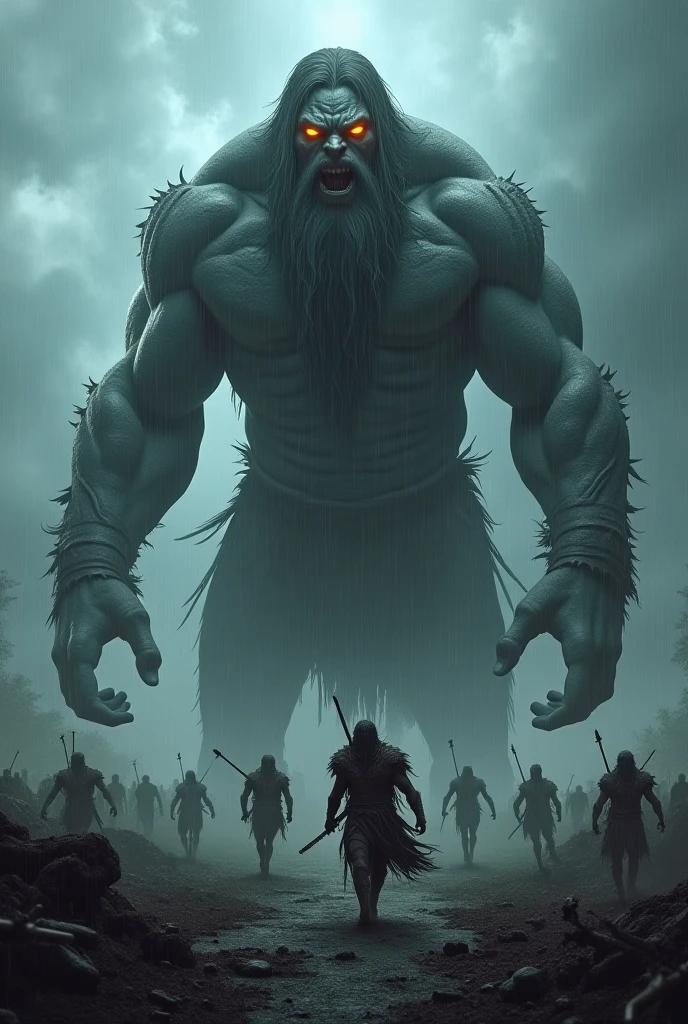 A troll, Huge, with thorns and long hair, with trolls clothes, the trolls are fierce, with a scary look; dentro de una Huge cueva, wide view. 

Hyperealismo, cinematic style, ULTRA REALISM, HDR, cinematic lighting, unity rendering, High detail, 4K resolution, vfx effects.
