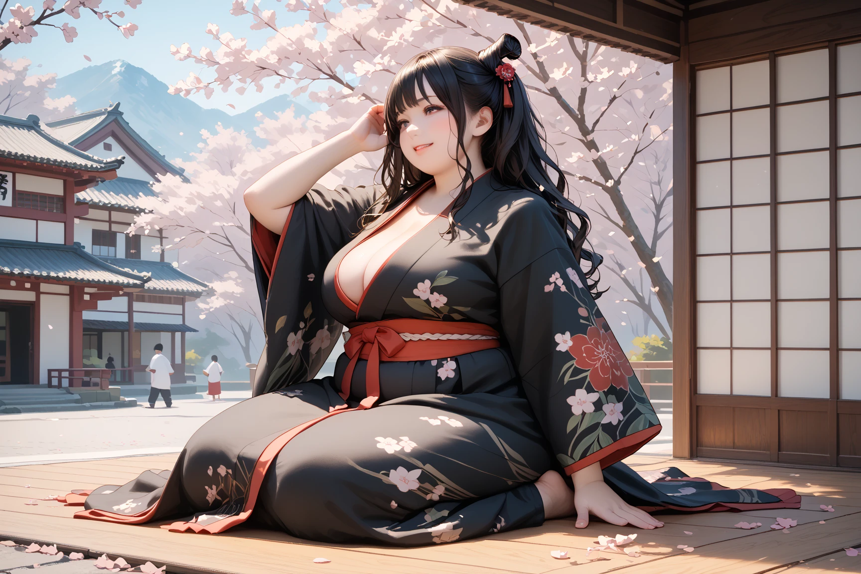 (8K, Best Quality, Masterpiece, Ultra High Definition: 1.2),kimono,Japanese room,hakama,fullbody
