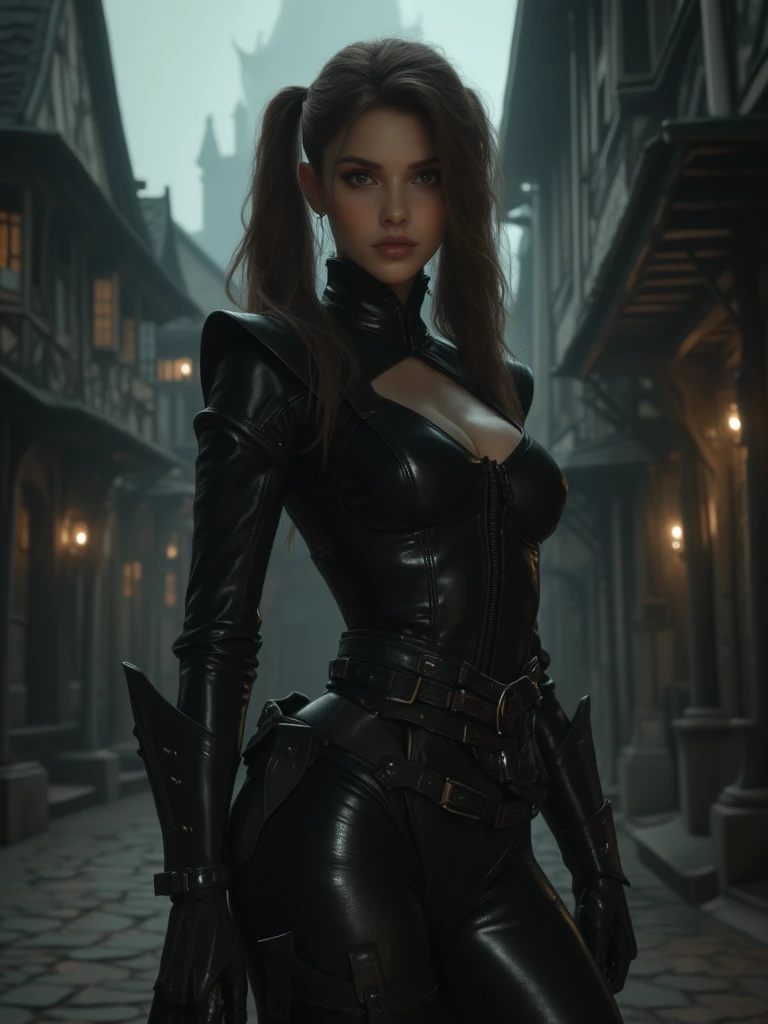 photo, portrait, intimidating Woman floating [a discovery of a wormhole leads to new worlds|a cursed prince must marry a monster], [scifi:fantasy:0.6] cinematic Lighting