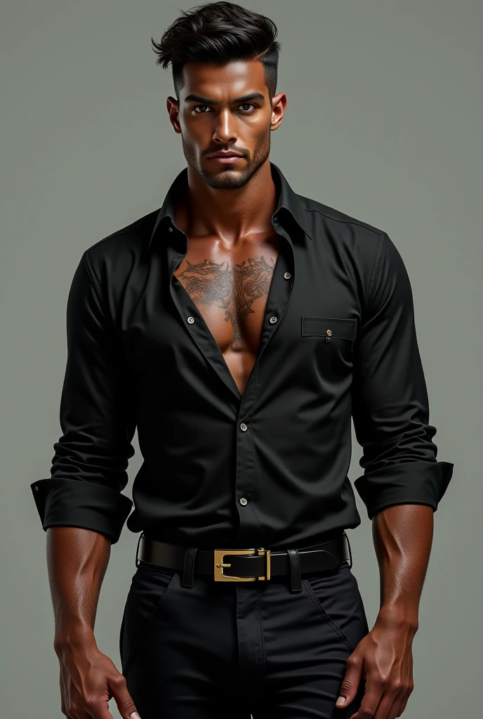 a very strong black man wearing a leather jacket and taking his dick out
