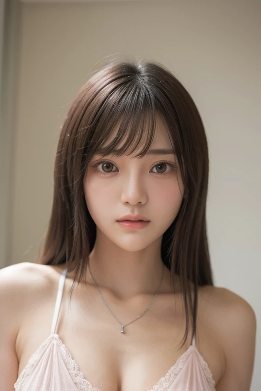 Young japanese lady, 30s, White background, It features a simple背景, white-brown hair, slender, 4K, in 8K, High quality, Beauty, Beautiful eyes, It features a simple, High resolution,1 person,Beautiful skins,Beautiful skin,profile
