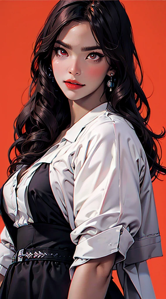 One wears a white shirt、Close-up of dark-haired woman, style artistic germ, Bowater's art style, Sultry digital painting, elegant digital painting, artistic germ. anime illustration, guweiz style artwork, black hair girl, Glossy digital painting, Gorgeous digital painting, artistic germ portrait, digital painting art, Thick coating