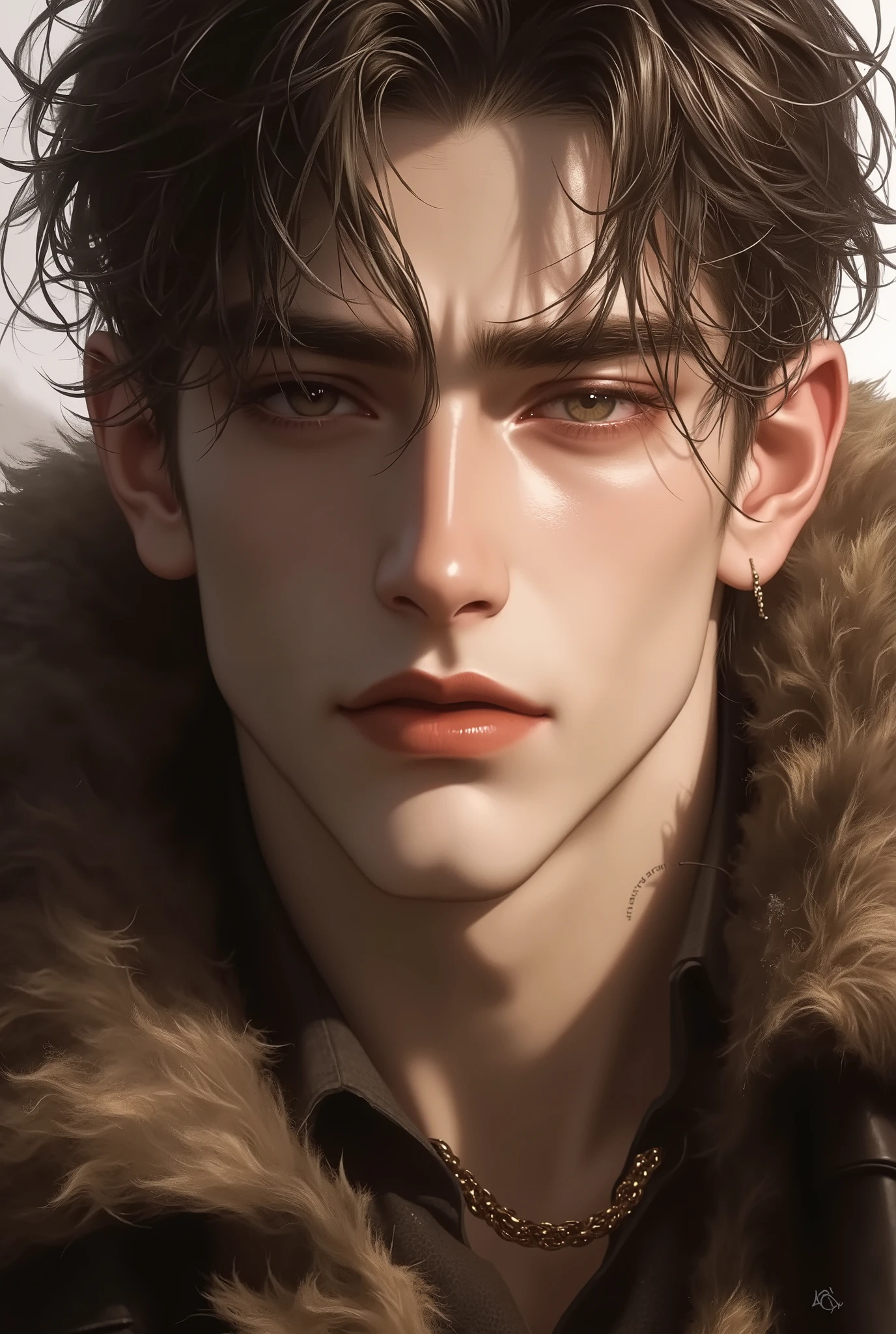 realistic, ((masterpiece)), ((best quality)), (detailed), cinematic, dynamic lighting, soft shadow, detailed background, professional photography, depth of field, intricate, detailed face, subsurface scattering, realistic hair, realistic eyes, muscular, manly, photo of a handsome man, pyromancer,