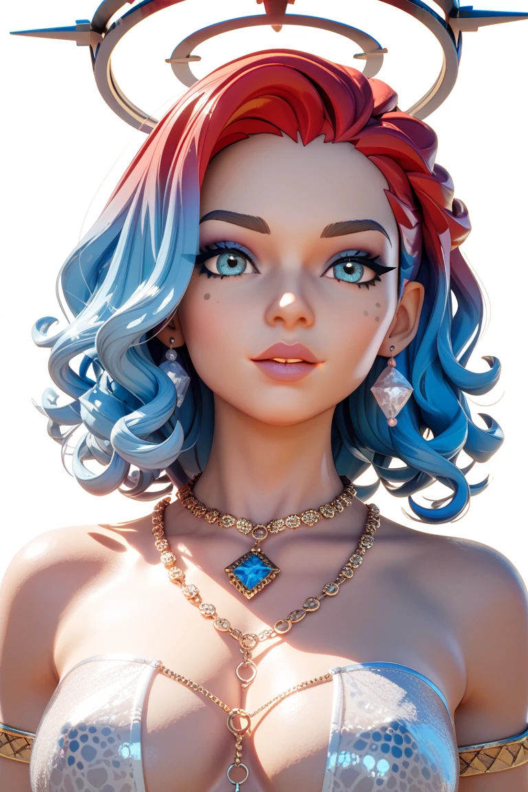 Small breast, petite figure, exquisite and luxurious necklace, keep color values same