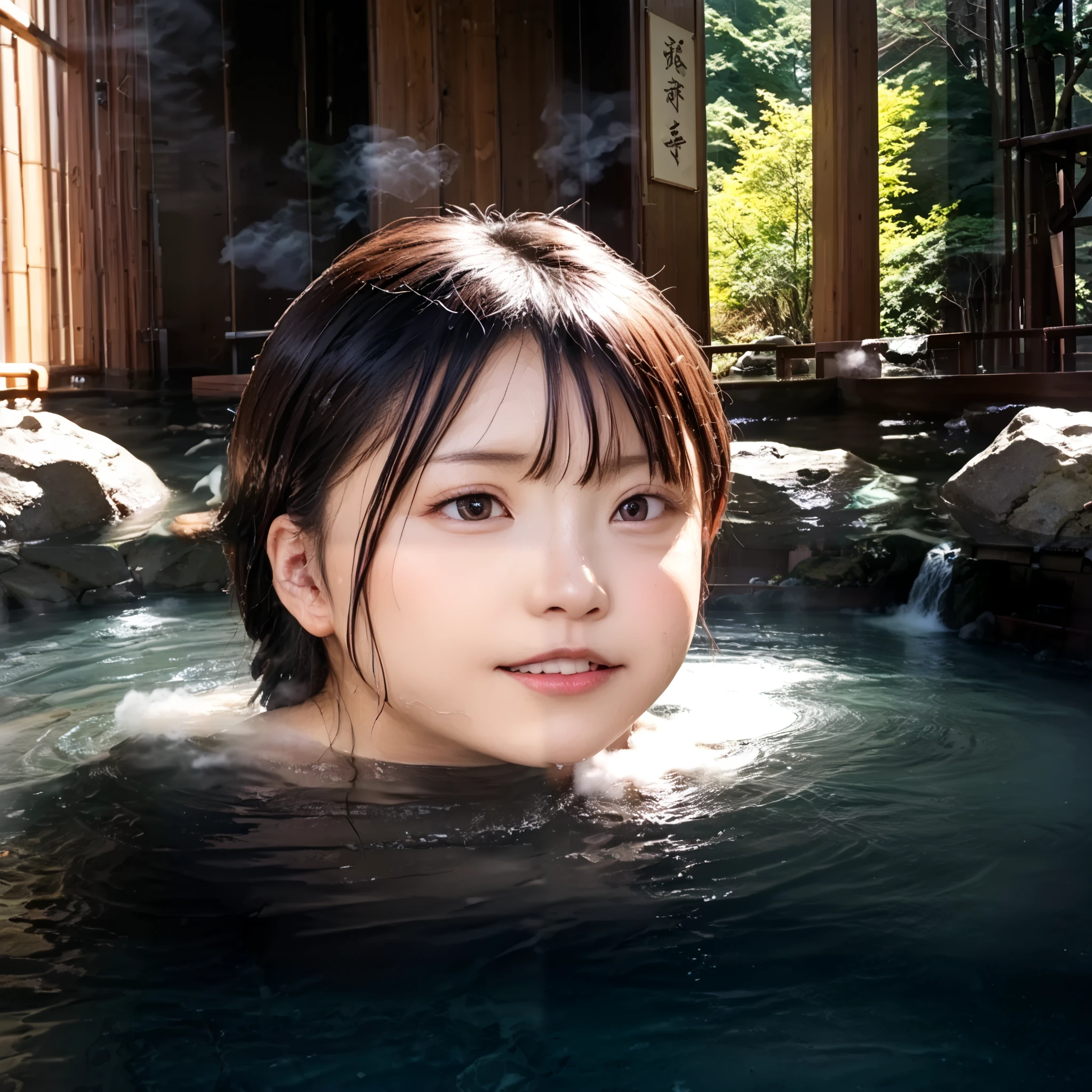   BEST QUALITY 、high quality of wavy lines 、 最high resolution、high resolution、8K quality、high image quality 、BEST QUALITY、 masterpiece  、Immersive video、 very realistic images 、Realistic painting、 perfect details 、 high contrast 、High fidelity、 perfect picture without blur、Close to reality、 images reproduced in every detail、 detailed and realistic weapon 、 detailed and realistic human skin 、 realistic face down to the smallest detail、 Realistically detailed eyes 、 realistic lips drawn down to the smallest detail 、 Detailed and real teeth、Realistic ears、 Realistic hair 、detailed and realistic breasts、 Detailed realistic nipples、 Realistic areola drawn in minute detail 、  realistic nipples in every detail 、realistic female genitals in every detail、Detailed and realistic vagina、 detailed clitoris 、 realistic labia minora drawn in detail 、realistic anus drawn down to the smallest detail 、Realistic urethra drawn down to the smallest detail 、(((Hairless smooth part)))、((Japanese Model))、((s))、((elementary school girl))、((Young face))、((black hair))、((flat chest))、(( body shape))、(((Wet skin all over)))、(((Nudes)))、((Deep in the forest))、((A natural hot spring springs forth ))、((  Hot springs surrounded by rocks))、((Deep Hot Springs ))、((The open-air bath is surrounded by a Japanese garden and large rocks))、(((Woman in water)))、(((Lower body submerged in water)))、((( Sitting in Water (Submerged Body )))、(((部分的にSubmerged Body )))、(((Steam from the surface of the water)))、((fog:2.1))、( steam rises :1.8)、((   subject close-up   ))