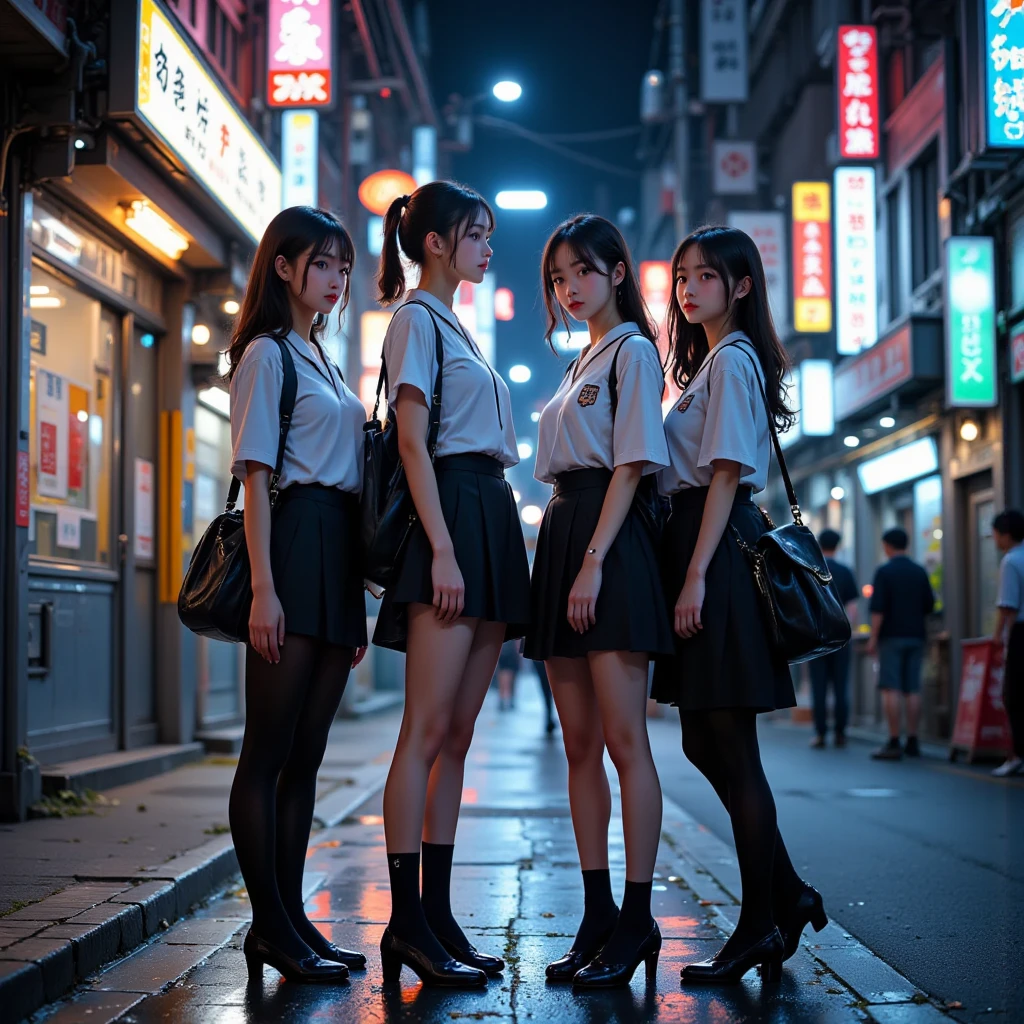 TopQuality 8K UltraDetailed Masterpiece(ProfessionalPHOTO:1.37), ExtremelyDetailed(Office Ladies), Gigantic Cleavage, Undressing ((pull down panties:1.28)) ((panty pull)) (wearing Pencil skirt:1.2), Detailed (Delicate Closing Textures), Dusk {((Shibuya Scramble Crossing)) | Large Screen | Unbuttoned White Shirt | Blood Stained panties | Red Shoes}, (Acutance:0.8)(Luminism), Specular reflection, Starry Colorful Particles