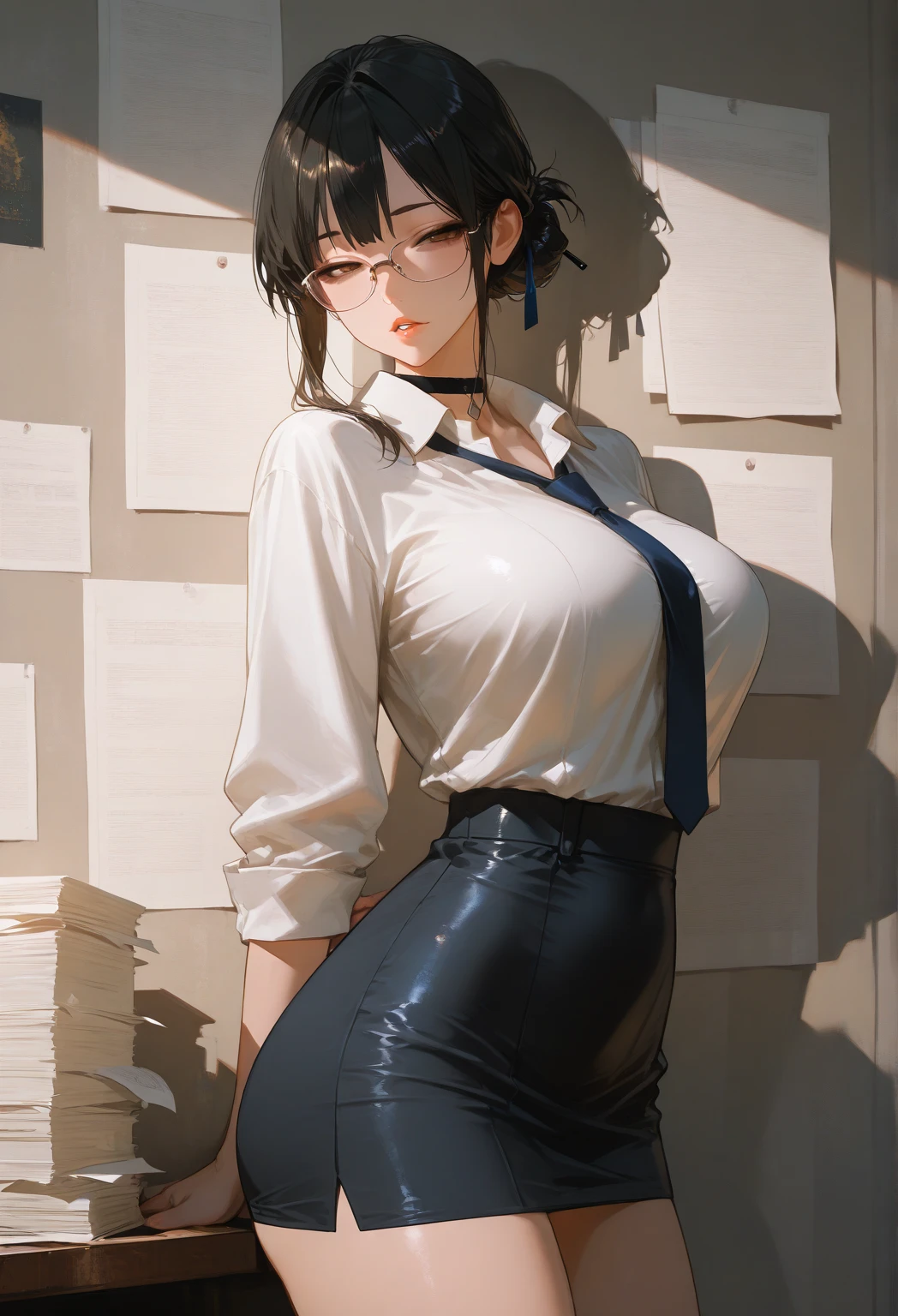 (must be follow these prompts:2),masterpiece,best quality,extremely detailed,photorealistic,(one woman:2),(alone:1.5),(genuine japanese looks:1.5),(japanese pretty woman:1.5),(adult woman but girly looks:1.4),(she is fresh rookie of the office:2.2),(girlish face:1.6),(ladies business suit:1.4),(adorable face:1.4),(in tokyo:1.4),(a little plump face:1.5),(a little tiny height:1.3),(a little fat legs:1.3),(a little short legs:1.2),(a little plump hip:1.3),(natural face:1.8),(usual face:1.6),(must be her business pants on:1.5),(she looks like japanese idol:1.5),(do not cut out her clothes:1.5),(normal body structures:1.9),(displayed one woman on single picture:2),(irresistible voluptuous body style:1.5),(must be fully clothes on:1.8),(she looks exhausted with her clothes on:1.8),(she looks like a lolita:1.7),(greasy semen in her vagina but hidden it by her business pants:1.8),(her arsehole is creampied but her business pants on legs:1.8),(usual face and daily scene:2.3),(greasy semen permeate to her shoes:2),(vivid description of viscously business pants for permeated semen:1.9),(especially her trousers get many stains:1.8),(seminal permeated trousers are smealy:1.4),(jizzy foots in loafers:1.2),(old semen adhered her intervaginal side-wall under her trousers:1.2),(frousy smegma in her vagina under her trousers:1.6),(she is a rookie in this company:2.3),(she is already creampied but hidden it behind her business suit:1.2),(fresh rookie for venting hole but must be hidden by business trousers:1.6),(realistic detailed greasy semen that is penetrated into her business suit so moisty:2),(excessive detailed realistic greasy semen permeate into clothes:1.4),(viscously business trousers for permeated greasy semen:1.3),(creampied hidden vagina under her business pants:1.7),(repeating nakadashi every day:1.3),(at working in this office usually:2.3),(her crotch area is certainly unwashed for one month:2.3),(her sticky business pants must be on:2)