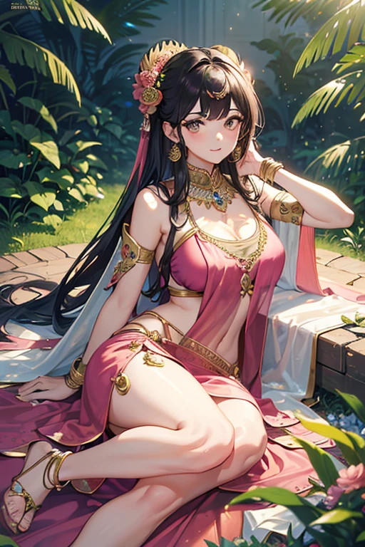 portrait,(NSFW 0.75) ,woman, ((princess pose)) ,very very big breast, soft nylon sexy saree , orange , pink ,teal,red, yellow colour ,flower design modern light wedding saree, colorful, flower armor, good anatomy, best quality, (((masterpiece))), high quality, realist, best detailed, details, realist skin, skin detailed, underboobs, beautiful posing under a fairy tale of exotic magic,lehenga choli, girl immersed in water , soaked saree, meadows background , bokeh effect , chubby , sleeping in bed, t,off shoulder, strapless blouse, different saree wearing style,(multi chain jewellery blouse),(wearing jewellery on blouse)(buttocks and looking back)