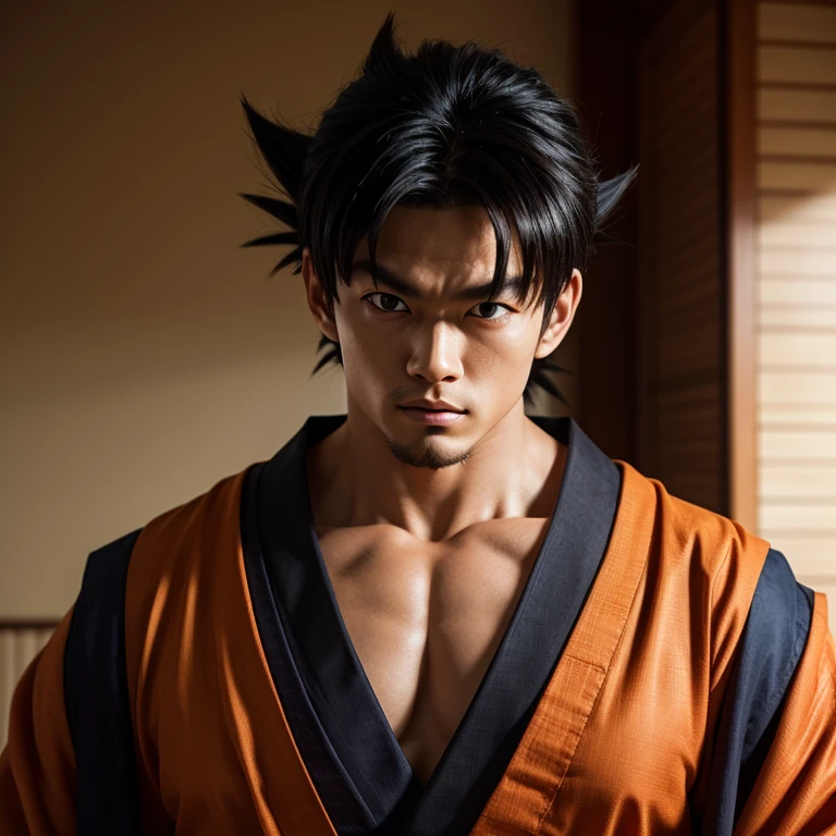 Goku dando um soco no saitama