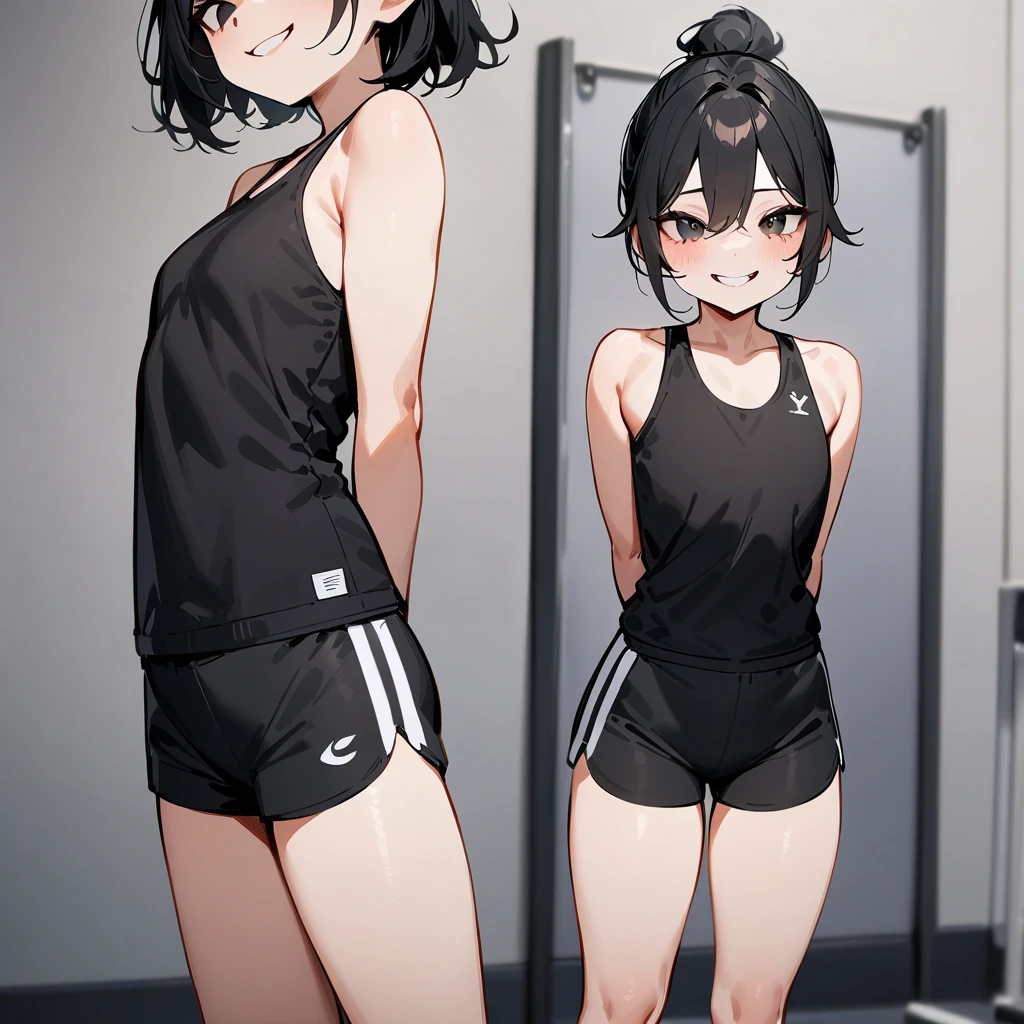 two-sided view,arms at sides,tachi-e,standing,full body,concept art,white background,simple background,anime,1girl,masterpiece,Awards,high quality,High resolution,HD,4K,8K,high quality,(Medium breasts:1.2),camisole,Crop tops,